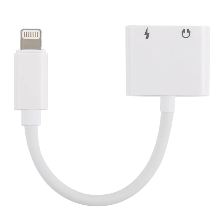 GL011 2 in 1 8 Pin Female + 3.5mm Female to 8 Pin Male Audio Charging Adapter(White) - Image 3