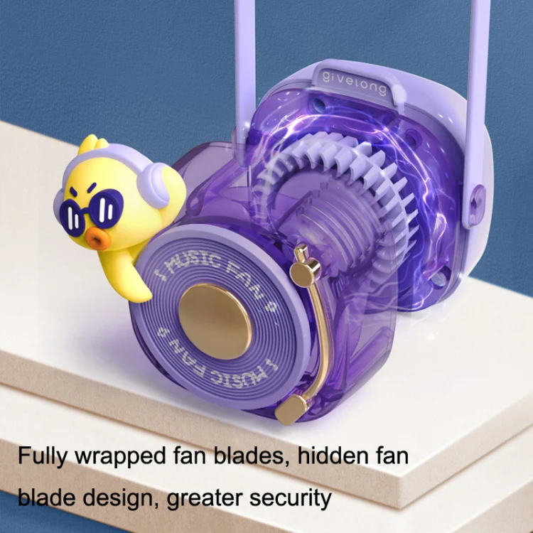 GL120-123 Hanging Neck Fan Summer Handheld USB Portable Mini Fan(Blue) - Image 6