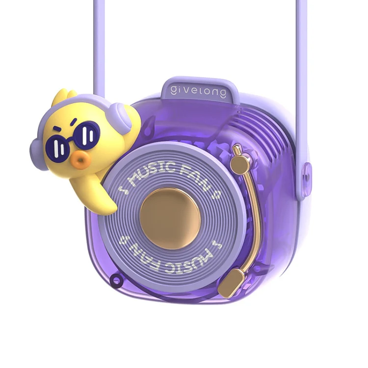 GL120-123 Hanging Neck Fan Summer Handheld USB Portable Mini Fan(Purple) - Image 2