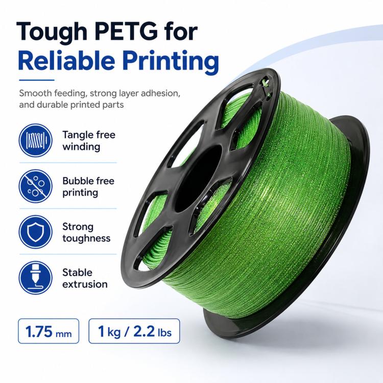 Glitter PETG Filament 1.75mm 1kg Spool Sparkly Starry Galaxy Effect Tough 3D Printing Material(Red) - Image 4