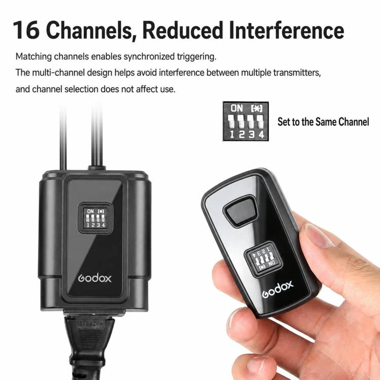 Godox DM16 Camera Flash Sync Universal Wireless Trigger For DSLR Cameras, Spec: Receiver - Image 2