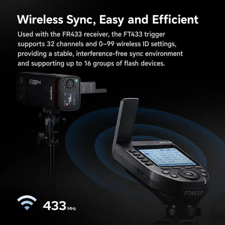 Godox FT433 S Sony Version 2-Piece Set High-Speed Trigger System DSLR Hot Shoe Flash Transmitter+Receiver - Image 3
