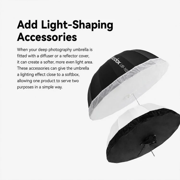 Godox Photography Studio Reflector Diffuser DPU-130BS Black Silver Softbox Reflector - Image 5