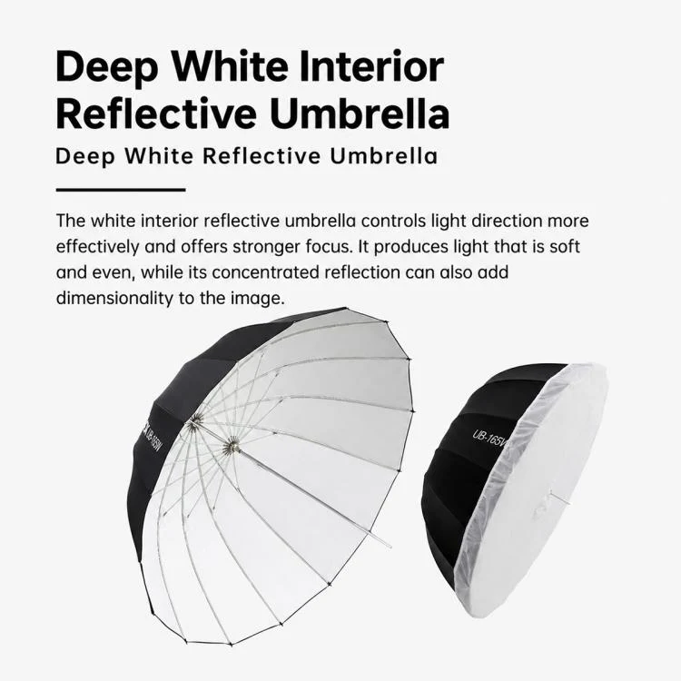 Godox Photography Studio Reflector Diffuser UB-165W Black White Umbrella - Image 15