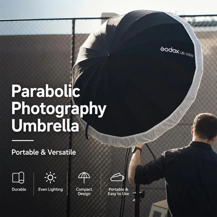 Godox Photography Studio Reflector Diffuser UB-85D Softbox Umbrella with Reflector - Image 2