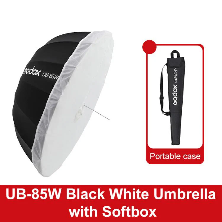 Godox Photography Studio Reflector Diffuser UB-85W Black White Umbrella with Softbox