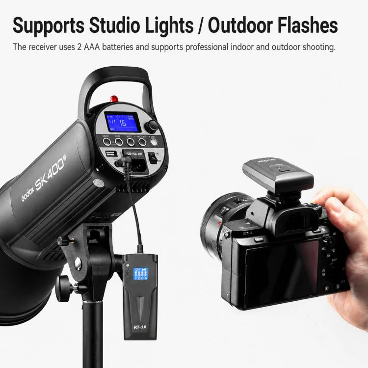 Godox RT16 Flash Trigger Studio Light Photography Light DSLR Camera Remote Control Wireless Sync Trigger, Spec: Receiver - Image 4