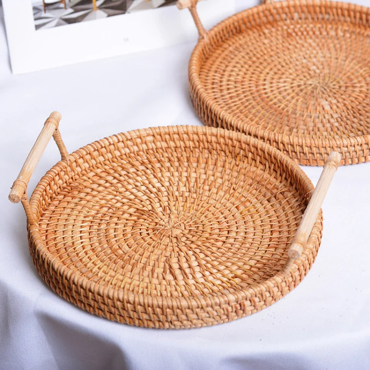 GP23 Braided Sweet Vegetable Fruit Snack Storage Tray Basket, Size: S - Image 3