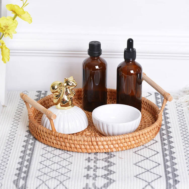 GP23 Braided Sweet Vegetable Fruit Snack Storage Tray Basket, Size: S - Image 4