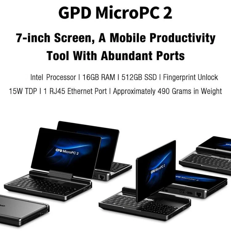 GPD MicroPC 2 Handheld Gaming PC, 16GB+512GB, 7 inch Windows 11 Pro Intel Core i3-N300, UK Plug - Image 5