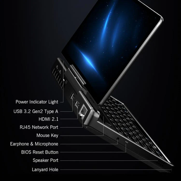GPD MicroPC 2 Handheld Gaming PC, 16GB+512GB, 7 inch Windows 11 Pro Intel Core i3-N300, UK Plug - Image 9