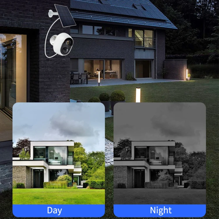 Graffit Version Home Ultra-HD Solar Panel Wireless WiFi Surveillance Camera, Memory Card:32GB(EU Plug) - Image 8