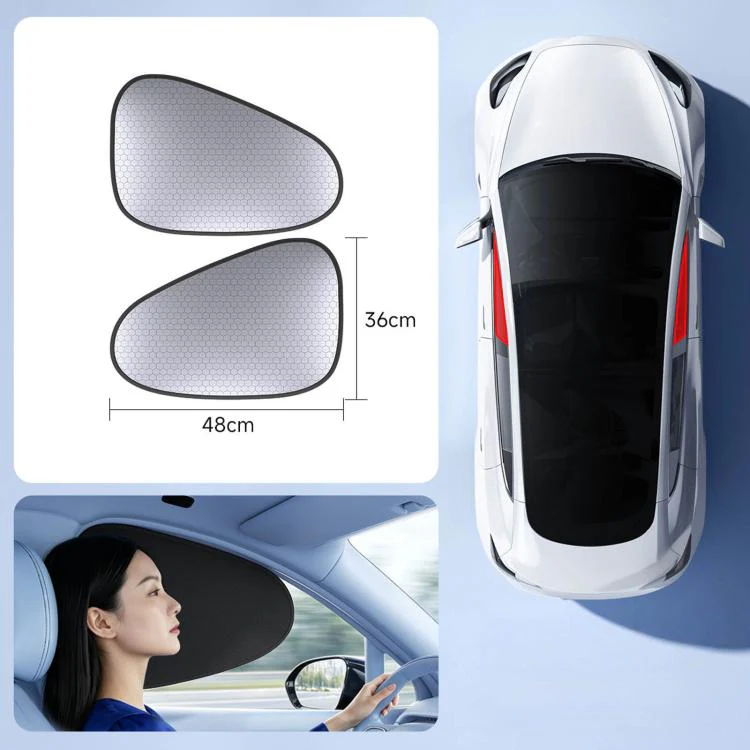 Graphene Car Window Sunshades Electrostatic Adsorption Heat Insulation Car Curtains For UV Protection, Spec: 1 Pair Front Window