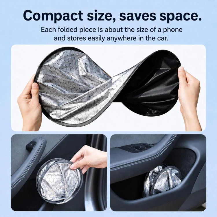 Graphene Car Window Sunshades Electrostatic Adsorption Heat Insulation Car Curtains For UV Protection, Spec: 1 Pair Front Window - Image 9