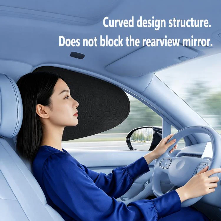 Graphene Car Window Sunshades Electrostatic Adsorption Heat Insulation Car Curtains For UV Protection, Spec: 4pcs / set - Image 2