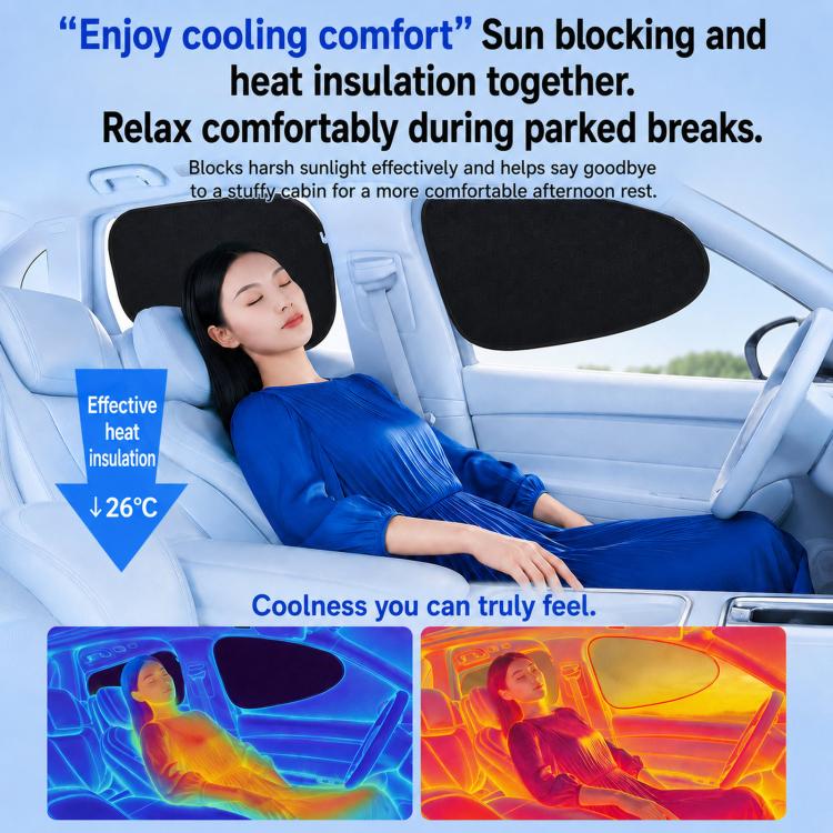 Graphene Car Window Sunshades Electrostatic Adsorption Heat Insulation Car Curtains For UV Protection, Spec: Driver - Image 8