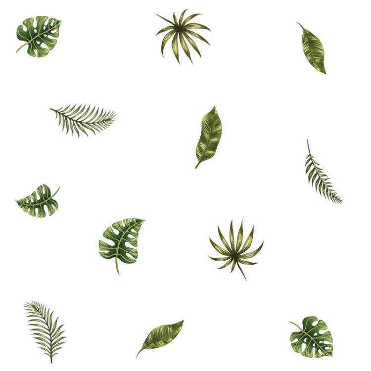Green Leaf Kindergarten Environment Layout Decorative Wall Stickers(FX-F012)
