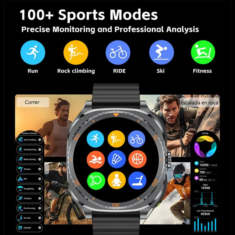 GT99 1.53-inch Display 2-in-1 Smart Sports Watch TWS Bluetooth Earphones(Silver Orange) - Image 10