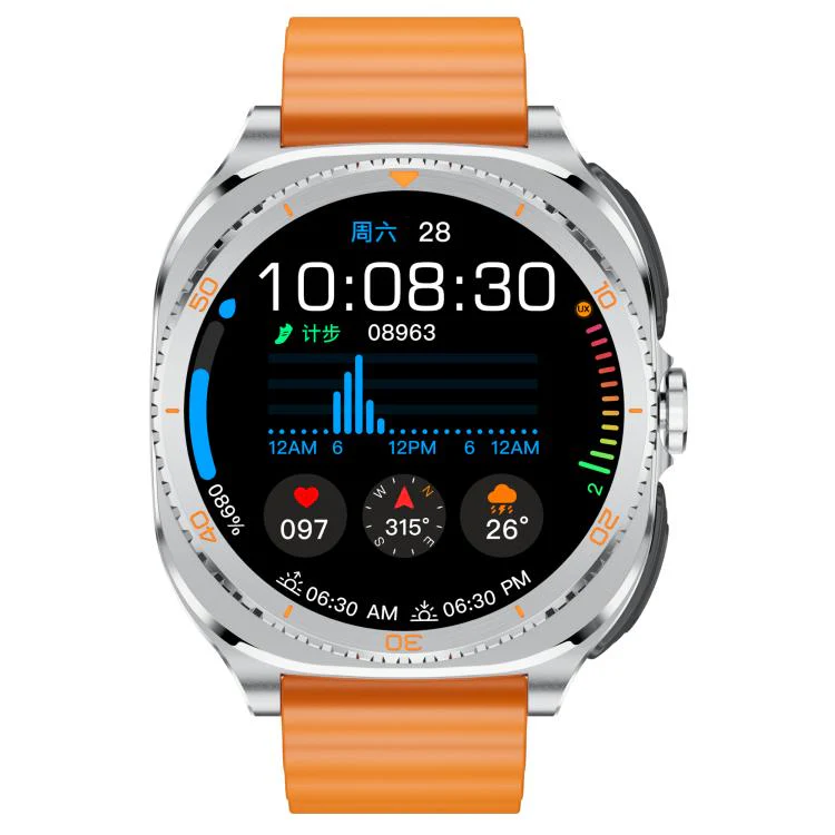 GT99 1.53-inch Display 2-in-1 Smart Sports Watch TWS Bluetooth Earphones(Silver Orange) - Image 2