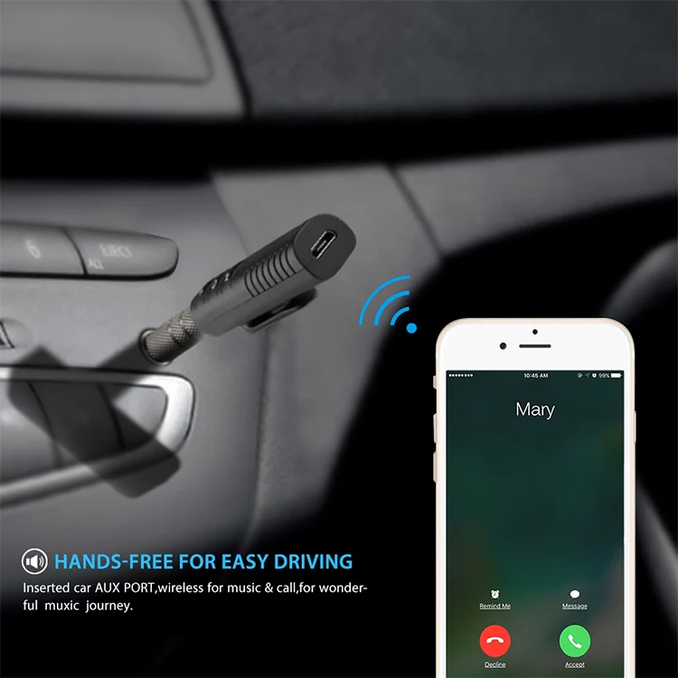H-139 3.5mm Lavalier Bluetooth Audio Receiver with Metal Adapter(Blue) - Image 7
