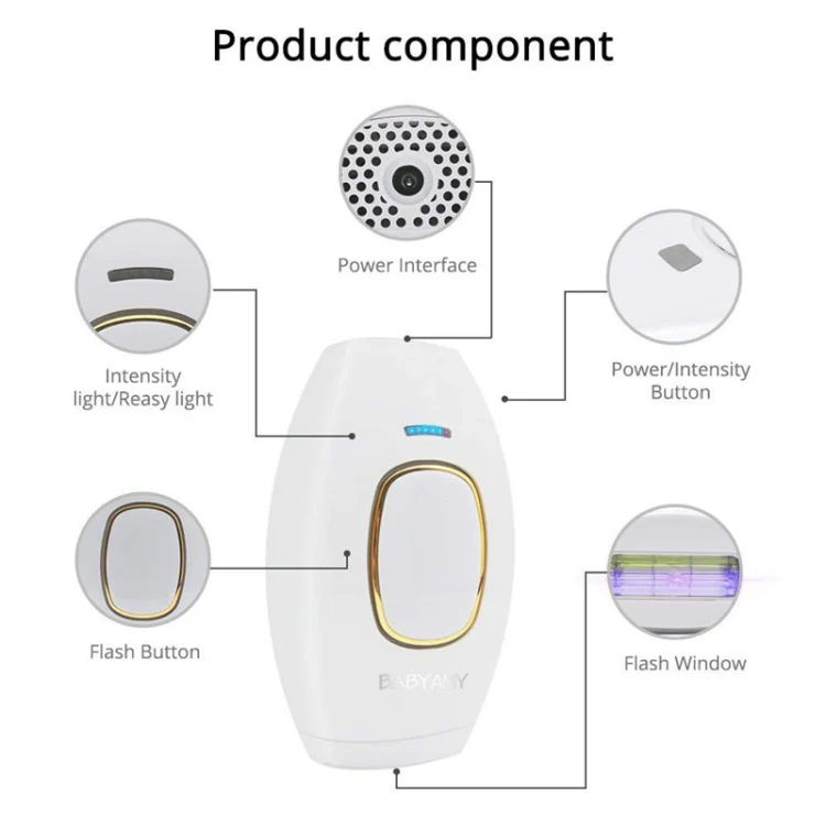 H01 Portable Home Use Laser IPL Hair Removal Devicepainless Epilator Permanent, Specification:EU Plug(White) - Image 3