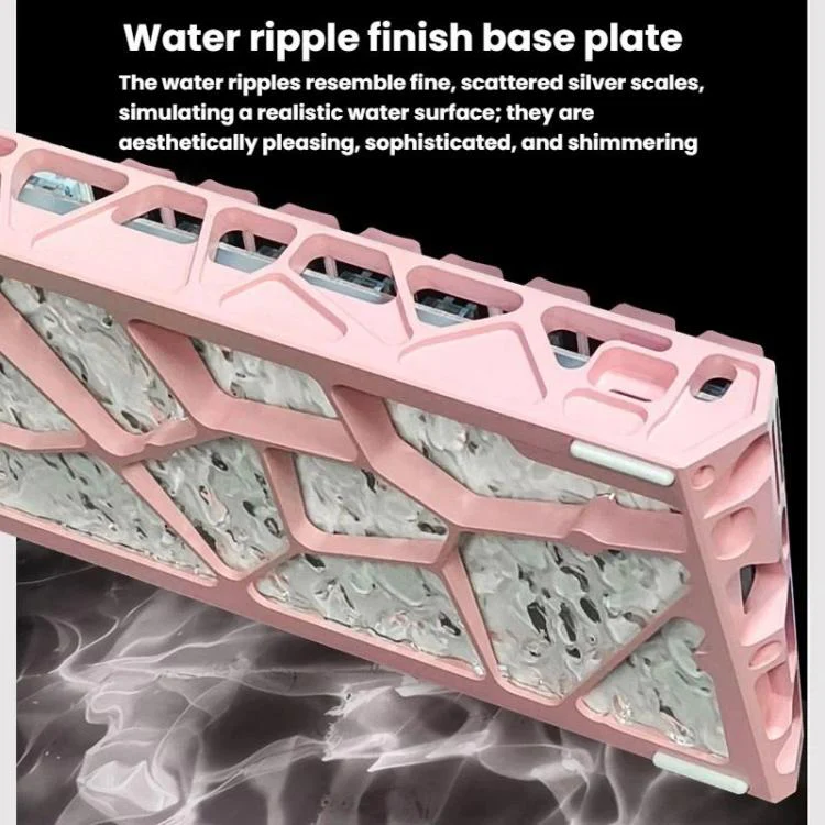H60 Pro Bluetooth Wireless Triple-Mode Gaming Keycap Cutout Magnetic Axis Keyboard(Pink) - Image 10