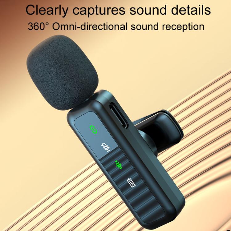 H63 Wireless Lavalier Microphone Live Shooting Audio Noise Canceling Device, Style: Single Mic(8 Pin) - Image 3