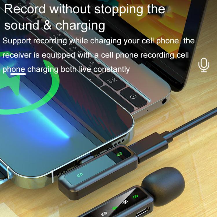 H63 Wireless Lavalier Microphone Live Shooting Audio Noise Canceling Device, Style: Single Mic(8 Pin) - Image 8
