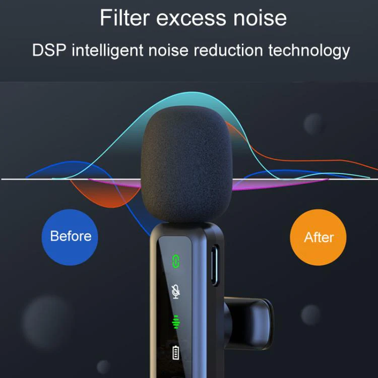 H65 3 In 1 Lavalier Wireless Microphone Outdoor Broadcast Noise Canceling Sports Camera Microphone, Style: Dual Mic - Image 6