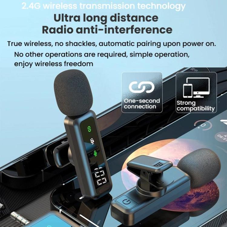H67 8 Pin Single Mic Live Noise Reduction Video Shooting Mini Mobile Phone Microphone Digital Wireless Lapel Microphone - Image 2