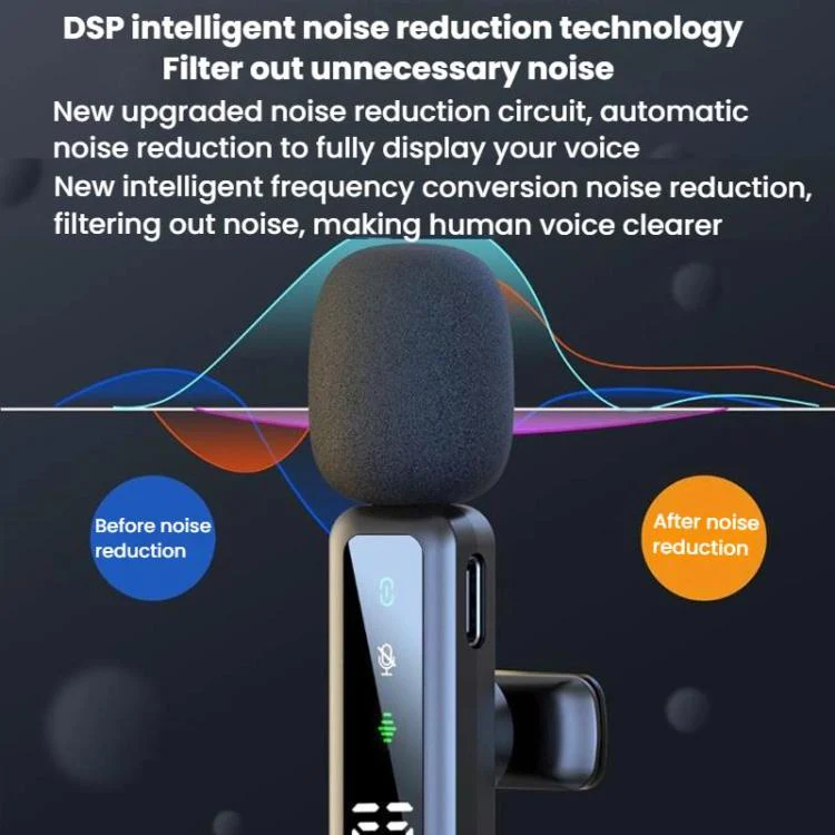 H67 Type-C Single Mic Live Noise Reduction Video Shooting Mini Mobile Phone Microphone Digital Wireless Lapel Microphone - Image 6
