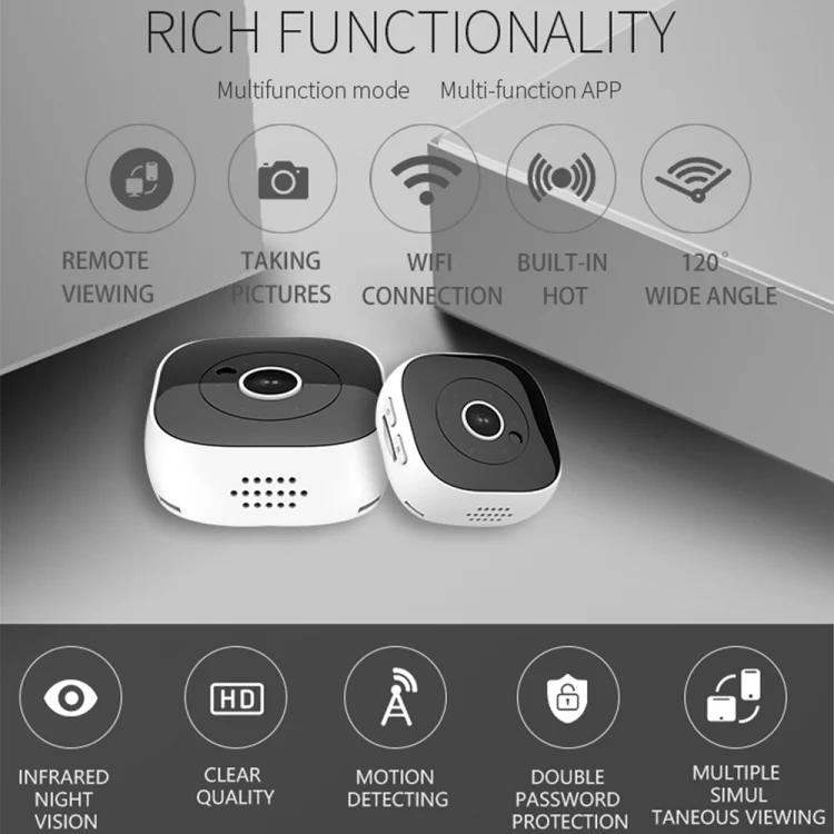 H9 Mini HD 1280 x 720P 120 Degree Wide Angle Wearable Smart Wireless WiFi Surveillance Camera(Black) - Image 13