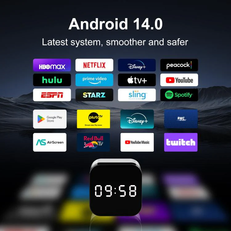 H96Max 8K UHD Android 14 Smart TV Box with Remote Control, 4GB+128GB, Allwinner H728 Octa-Core(UK Plug) - Image 4