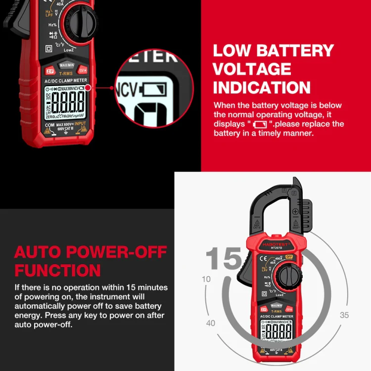 HABOTEST HT207D Multifunctional Digital Clamp Multimeter - Image 13