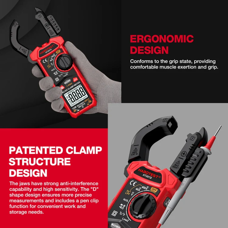 HABOTEST HT207D Multifunctional Digital Clamp Multimeter - Image 14