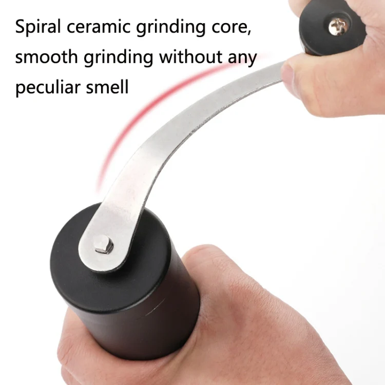 Hand Crank Coffee Machine Manual Pepper Mill Grinder(Mid Black) - Image 5
