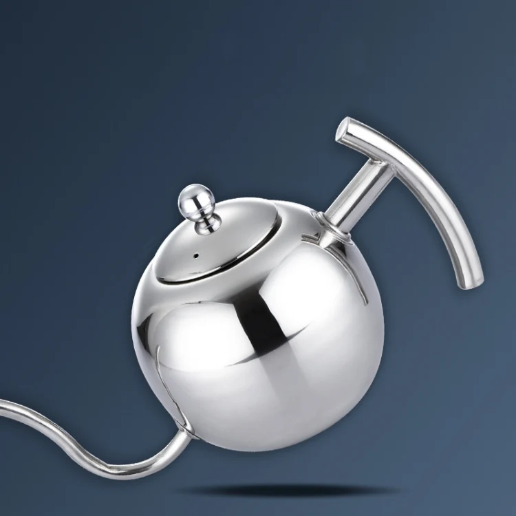 Hand Flush Pot Mocha Coffee Pot Stainless Steel Coffee Pot European Style Stainless Steel Teapot With Strainer, Capacity: 0.85L(Silver) - Image 2