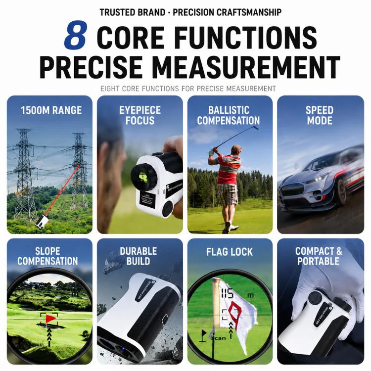 Handheld HD Laser Speedometer Rangefinder Distance Meter, Measuring Distance:1200m(White) - Image 7