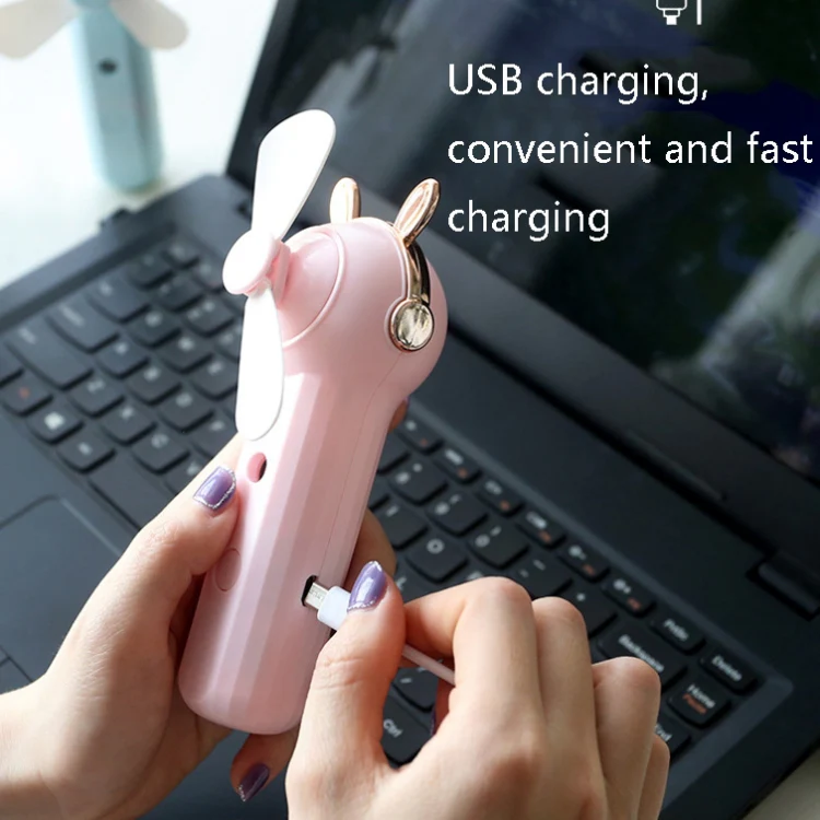 Handheld Hydrating Device Chargeable Fan Mini USB Charging Spray Humidification Small Fan(M11 Blue Deer) - Image 3