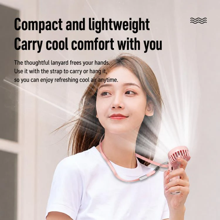 Handheld Misting Fan with Neck Strap 180 Degree Foldable Portable Water Spray Fan Type-C Rechargeable Mini Personal Face Mister Fan(F2 White) - Image 4