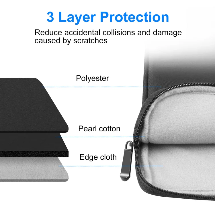 HAWEEL 11 inch Sleeve Case Zipper Briefcase Carrying Bag For Macbook, Samsung, Lenovo, Sony, DELL Alienware, CHUWI, ASUS, HP, 11 inch and Below Laptops / Tablets(Black) - Image 5