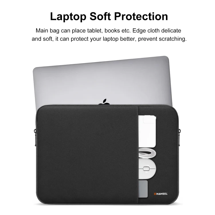 HAWEEL 11 inch Sleeve Case Zipper Briefcase Carrying Bag For Macbook, Samsung, Lenovo, Sony, DELL Alienware, CHUWI, ASUS, HP, 11 inch and Below Laptops / Tablets(Black) - Image 6