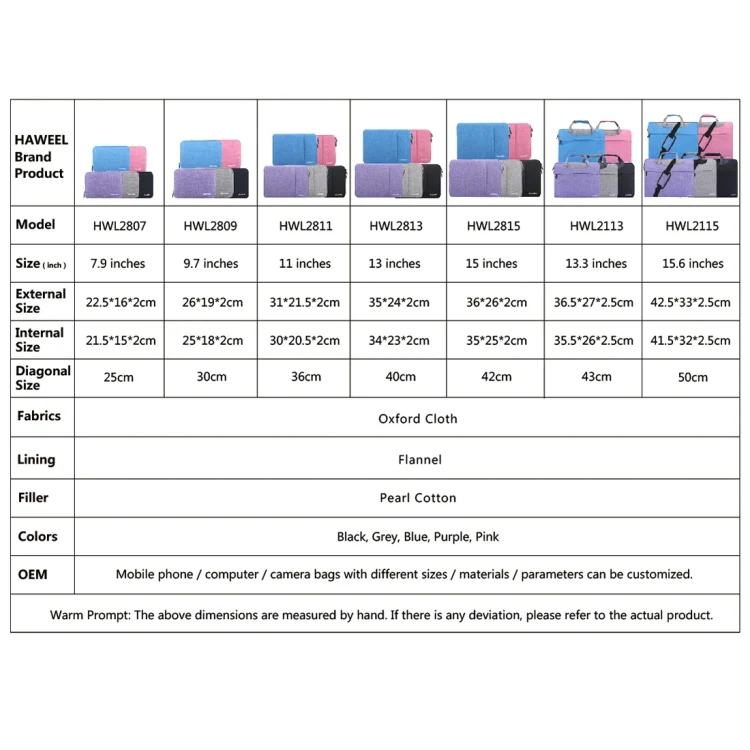 HAWEEL 9.7 inch Sleeve Case Zipper Briefcase Carrying Bag, For iPad 9.7 inch / iPad Pro 9.7 inch, Galaxy, Lenovo, Sony, Xiaomi, Huawei 9.7 inch Tablets(Purple) - Image 9