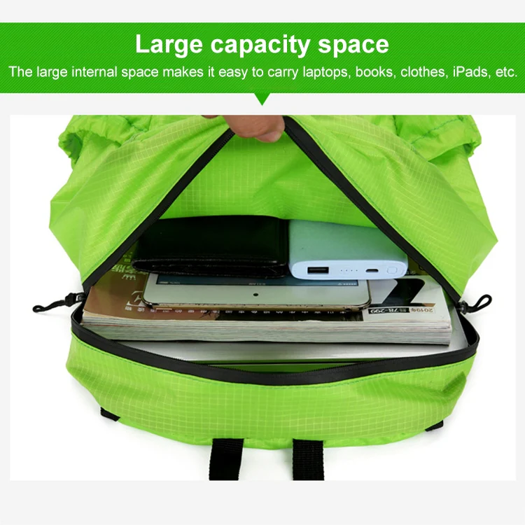 HAWEEL Portable Foldable Waterproof Backpack Folding Bag (Green) - Image 3