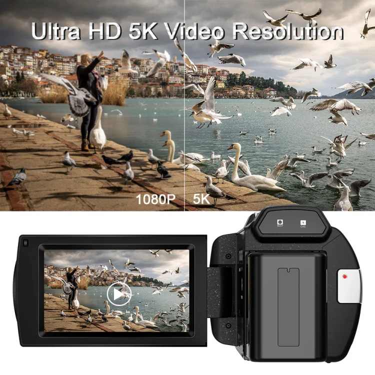 HDV265K 5K 30FPS 3.0-Inch HD Digital 3X Optical Zoom Outdoor Sports DV Camera EU Plug(Black) - Image 6