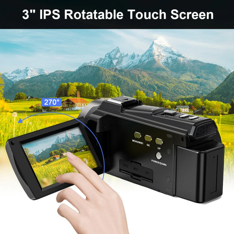 HDV265K 5K 30FPS 3.0-Inch HD Digital 3X Optical Zoom Outdoor Sports DV Camera EU Plug(Black) - Image 8