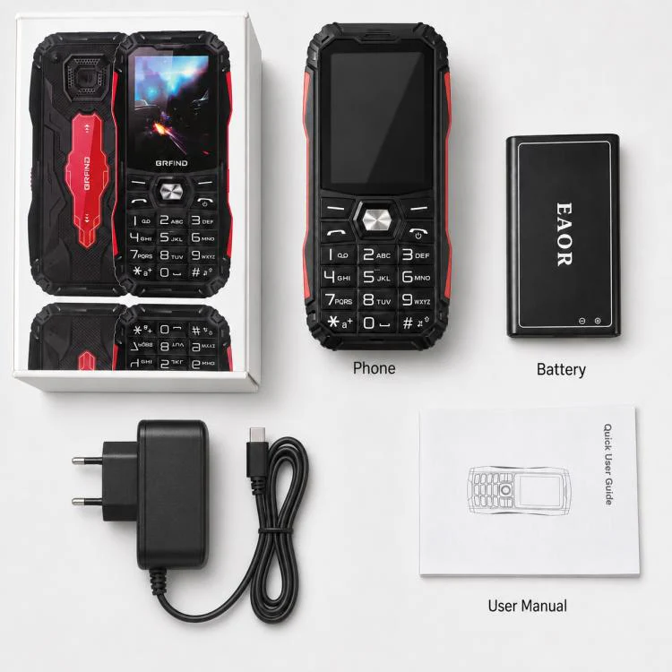 HE248 Rugged Style Phone, 2.4 inch, 3D Keys Network: 2G, Dual SIM, BT, Torch, Russian Keyboard, Plug:US Plug(Black) - Image 19