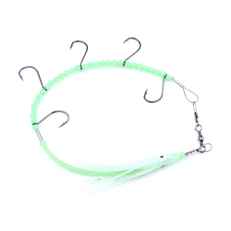 HENGJIA 32cm/7g Fishing Knife Fish Wire Luminous Night Light Octopus Squid Hook 5 Hooks - Image 2