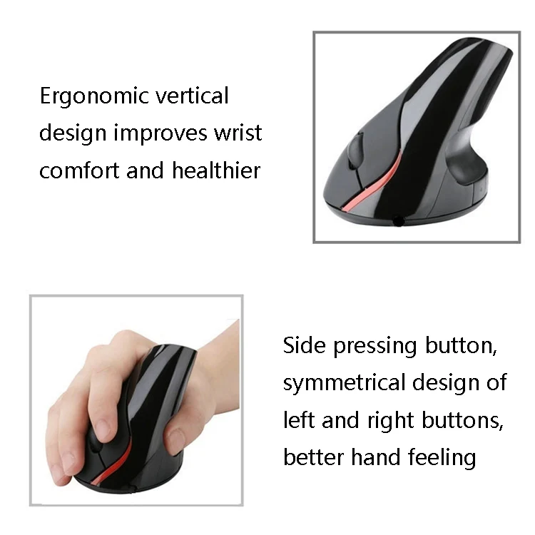 HH-111 5 Keys Wireless Vertical Charging Mouse Ergonomics Wrist Protective Mouse(Iron Gray) - Image 6