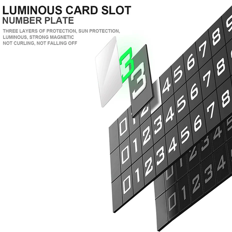 Hidden Number Metal Car Temporary Parking Number Plate Parking Card (Silver) - Image 6